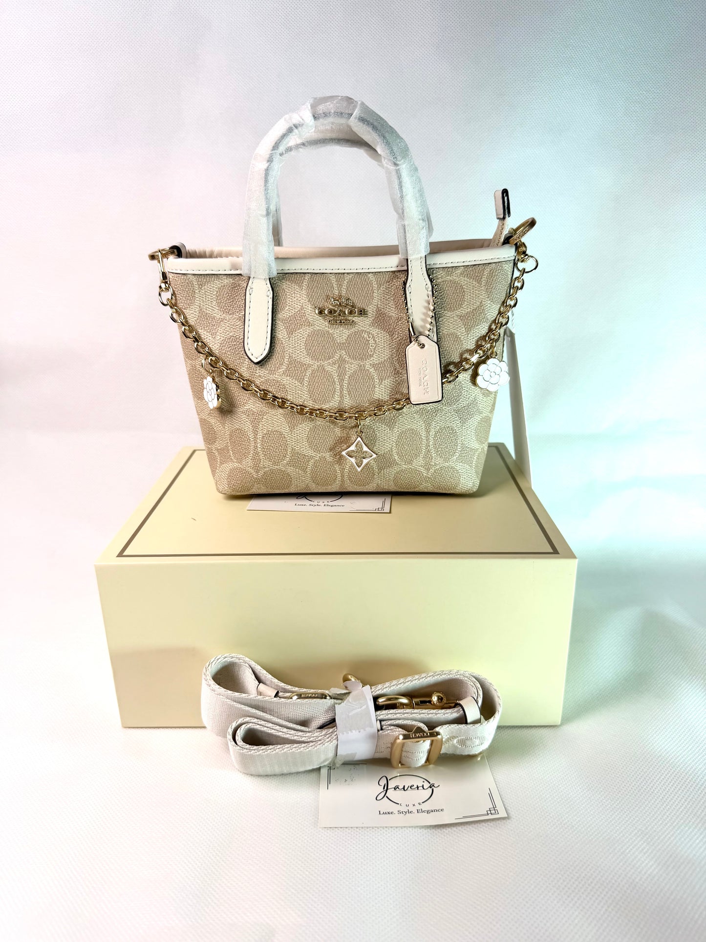 Coach Mini City Tote Bag in Signature Canvas - Beige
