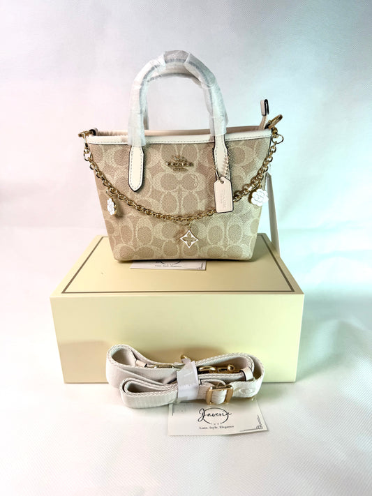 Coach Mini City Tote Bag in Signature Canvas - Beige