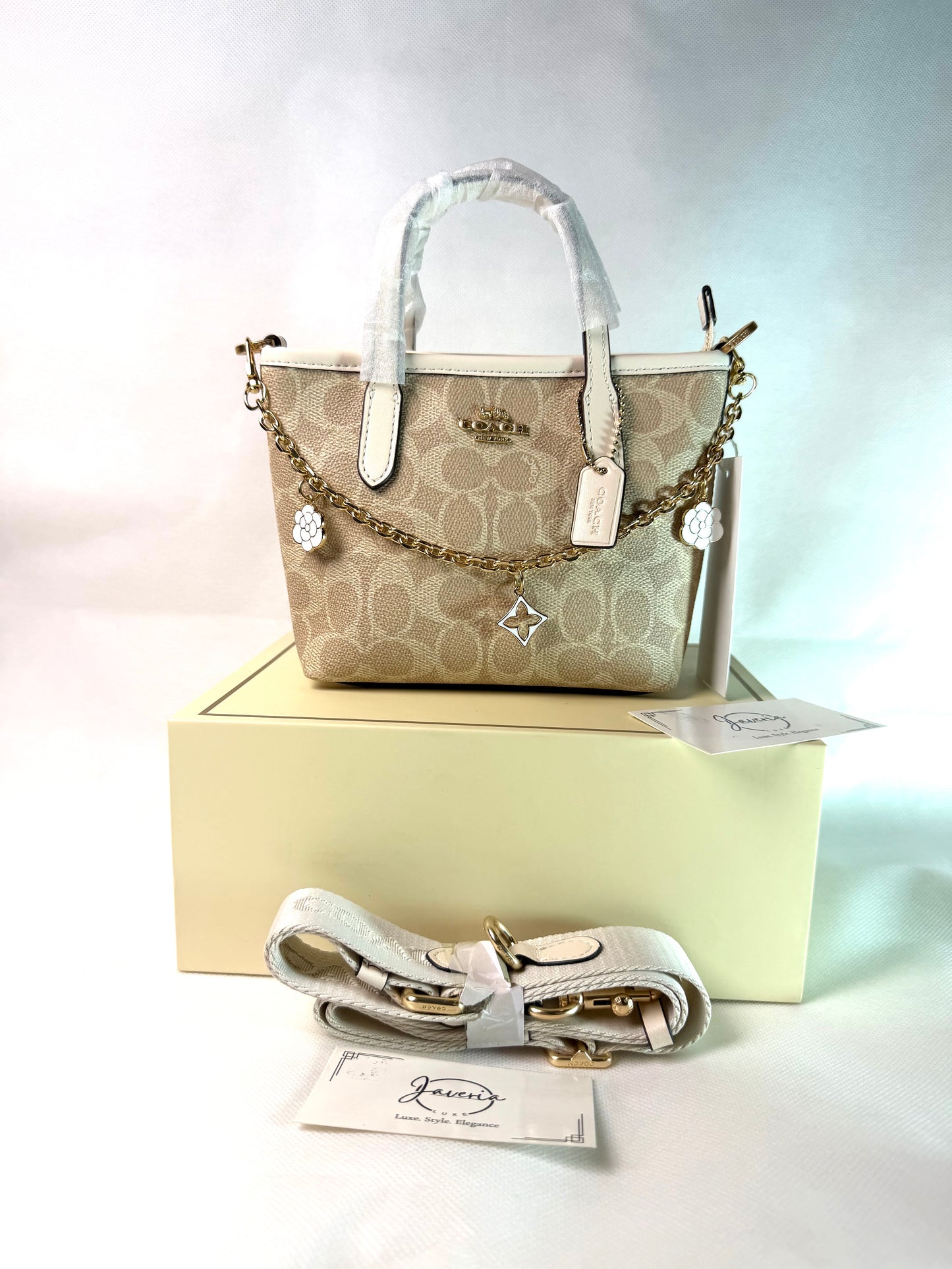 Coach Mini City Tote Bag in Signature Canvas - Beige