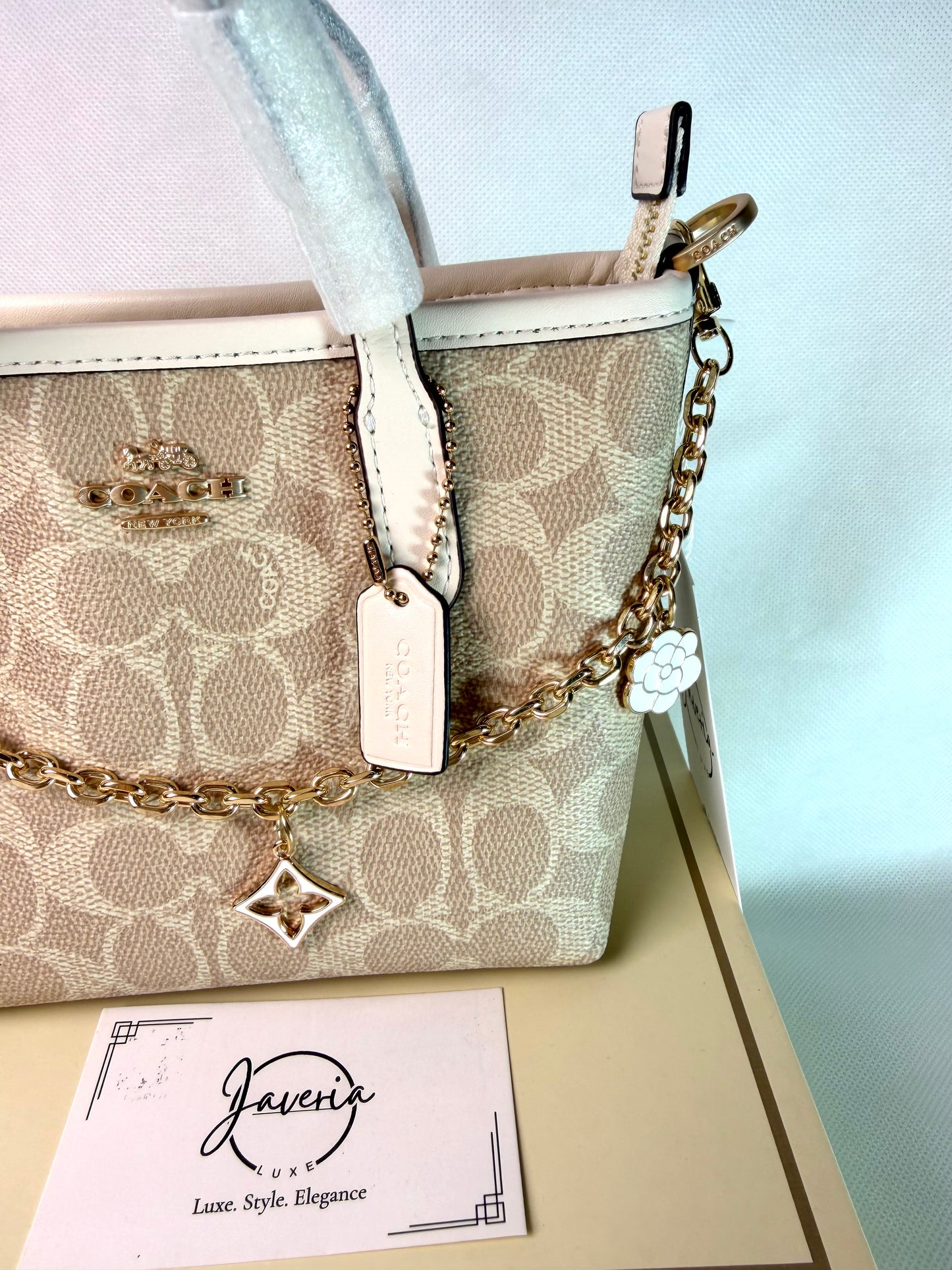Coach Mini City Tote Bag in Signature Canvas - Beige