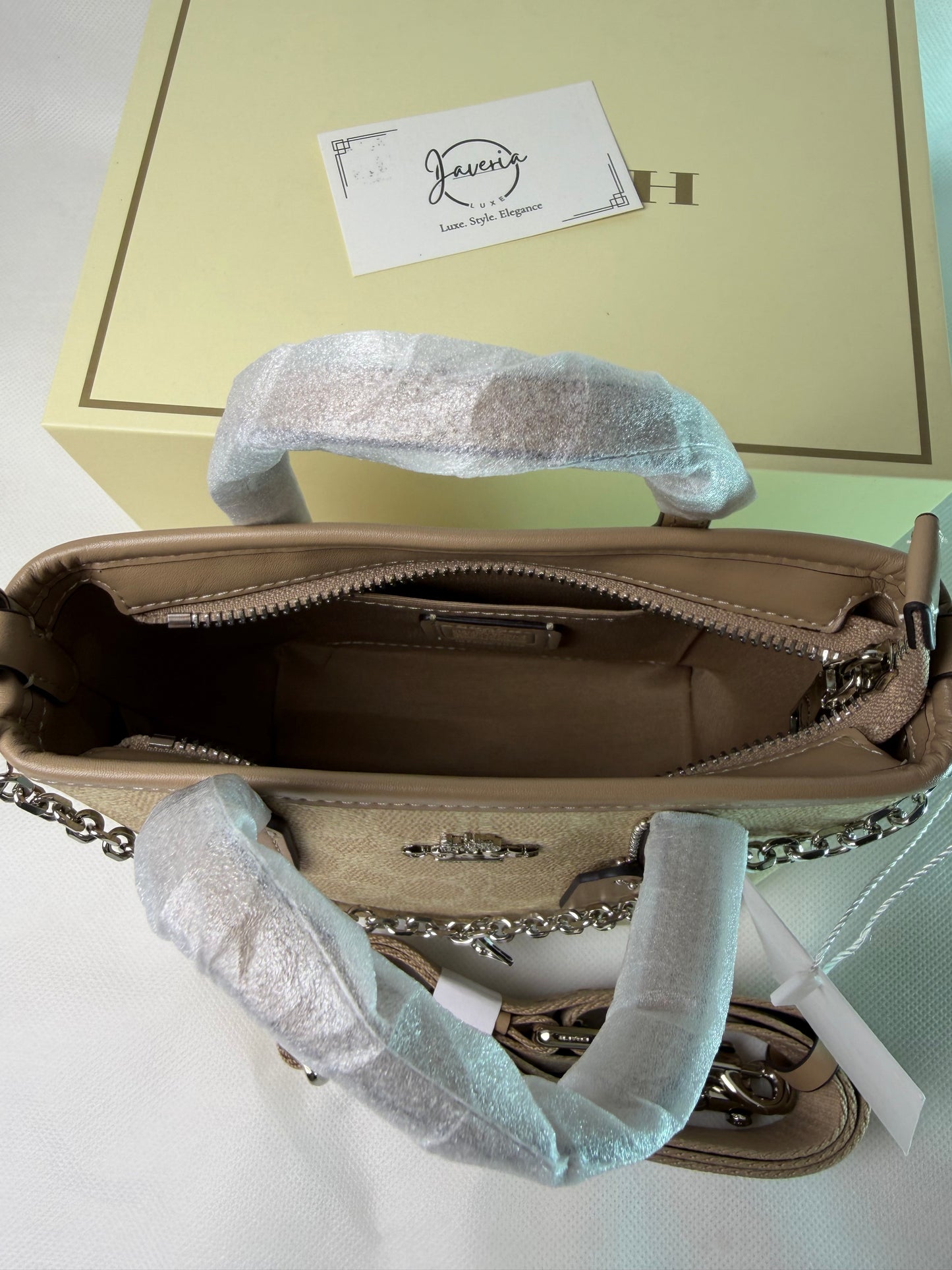 Coach Mini City Tote Bag in Signature Canvas - Light Brown
