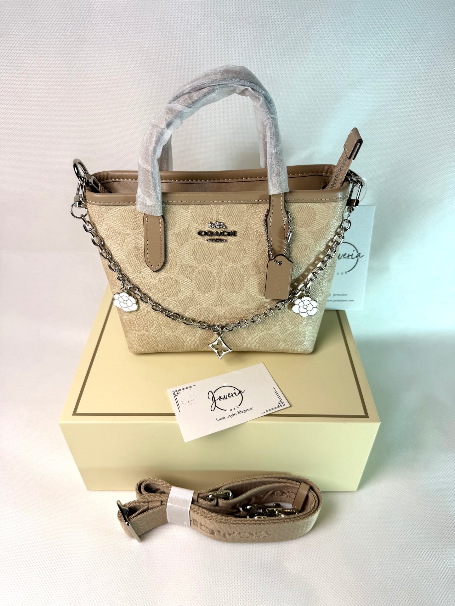 Coach Mini City Tote Bag in Signature Canvas - Light Brown