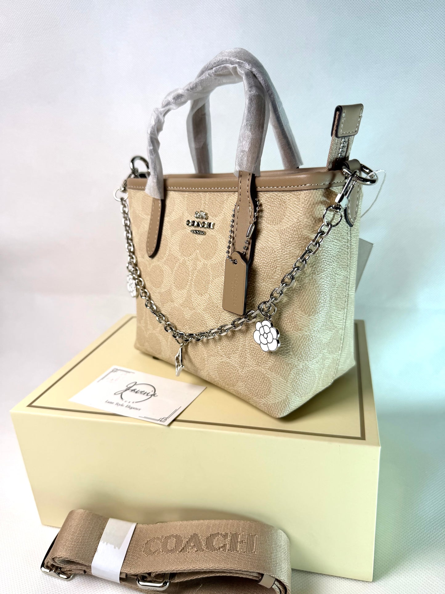 Coach Mini City Tote Bag in Signature Canvas - Light Brown