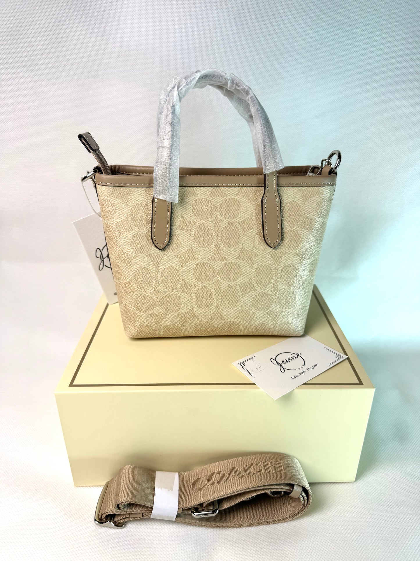 Coach Mini City Tote Bag in Signature Canvas - Light Brown
