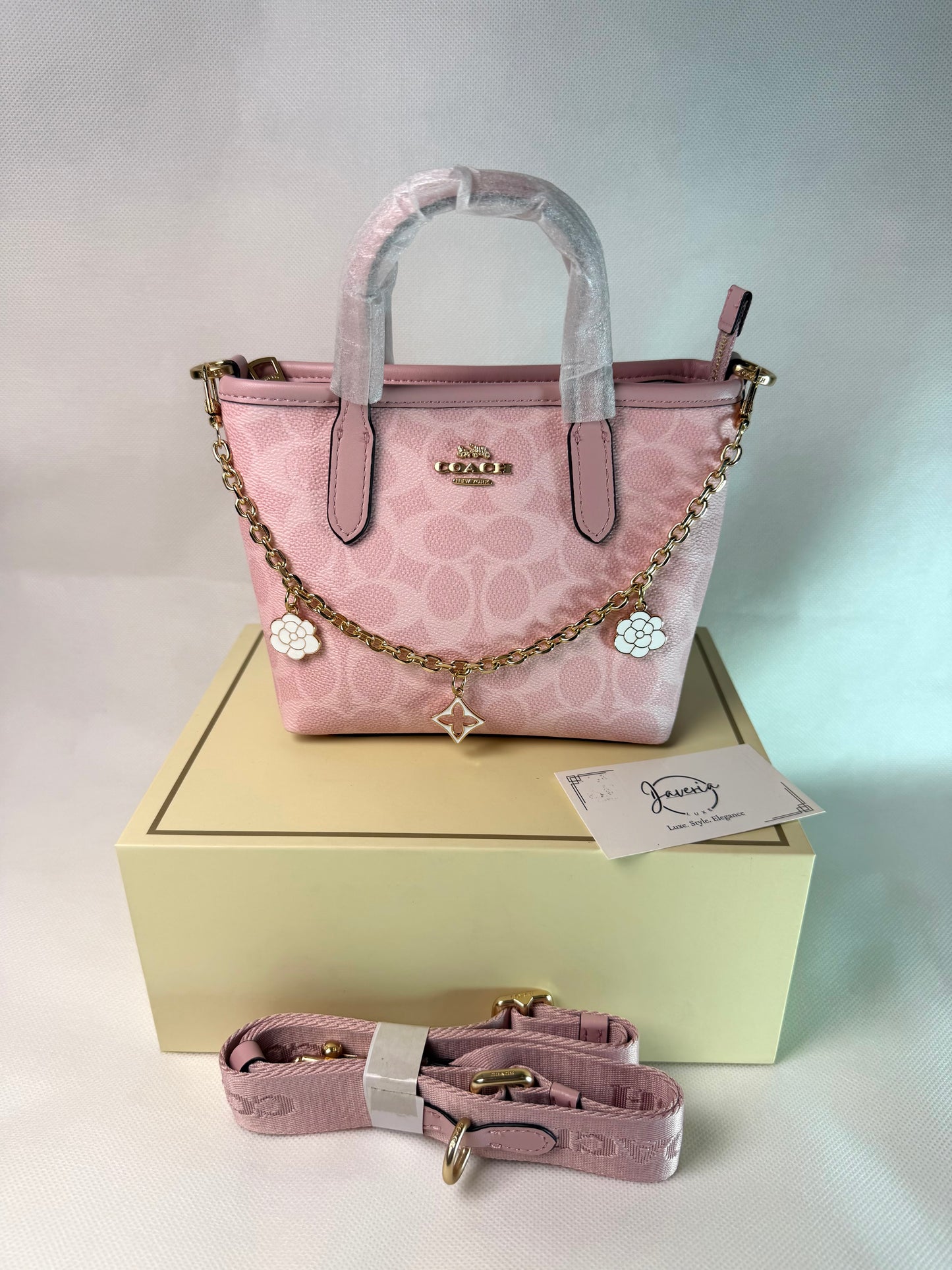 Coach Mini City Tote Bag in Signature Canvas - Pink