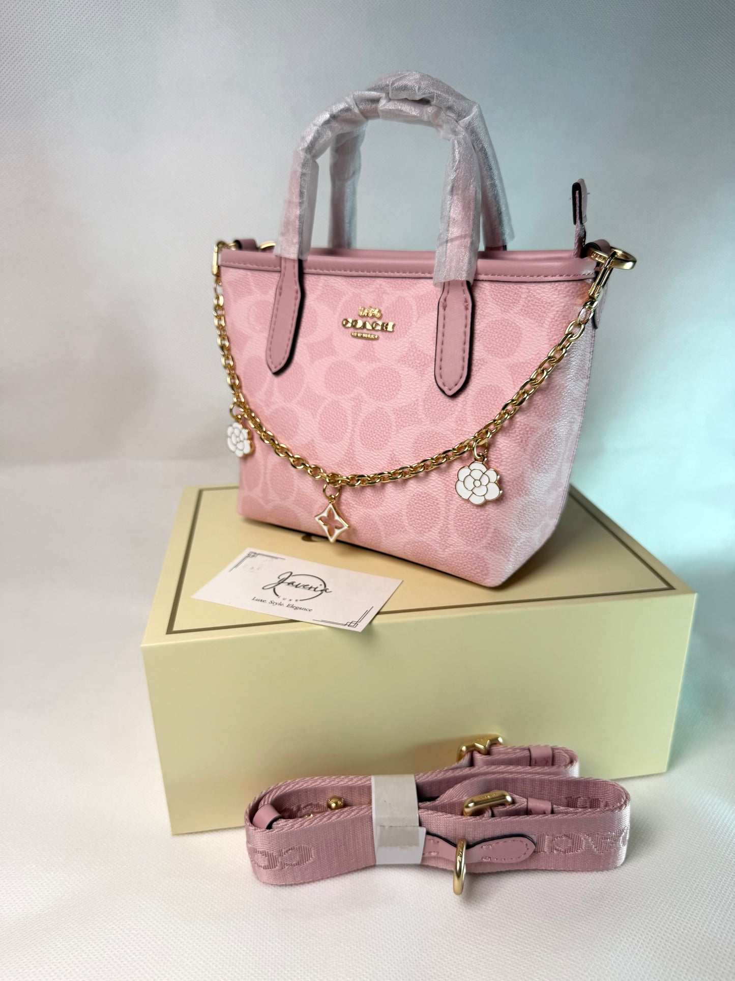 Coach Mini City Tote Bag in Signature Canvas - Pink