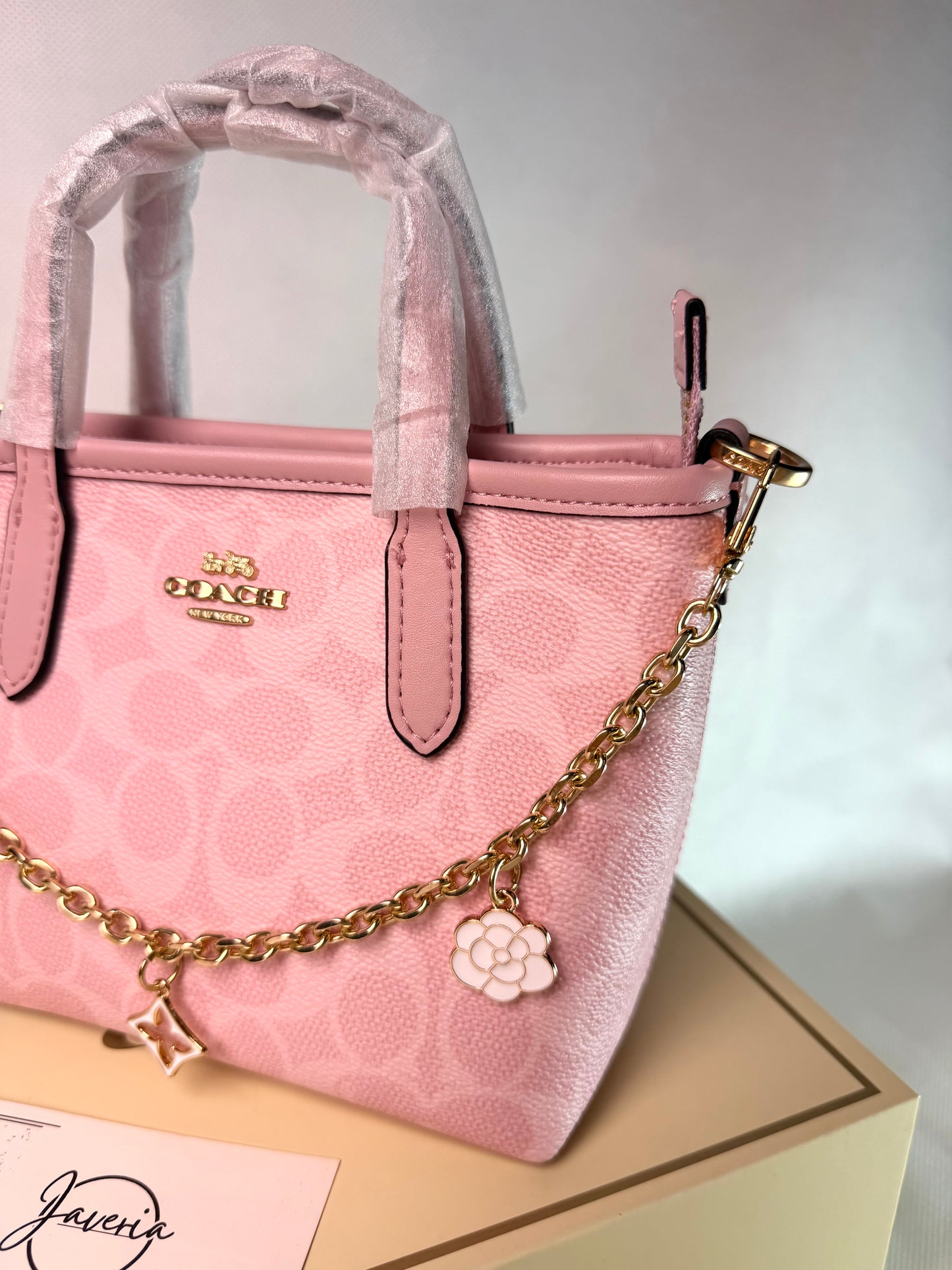 Coach Mini City Tote Bag in Signature Canvas - Pink