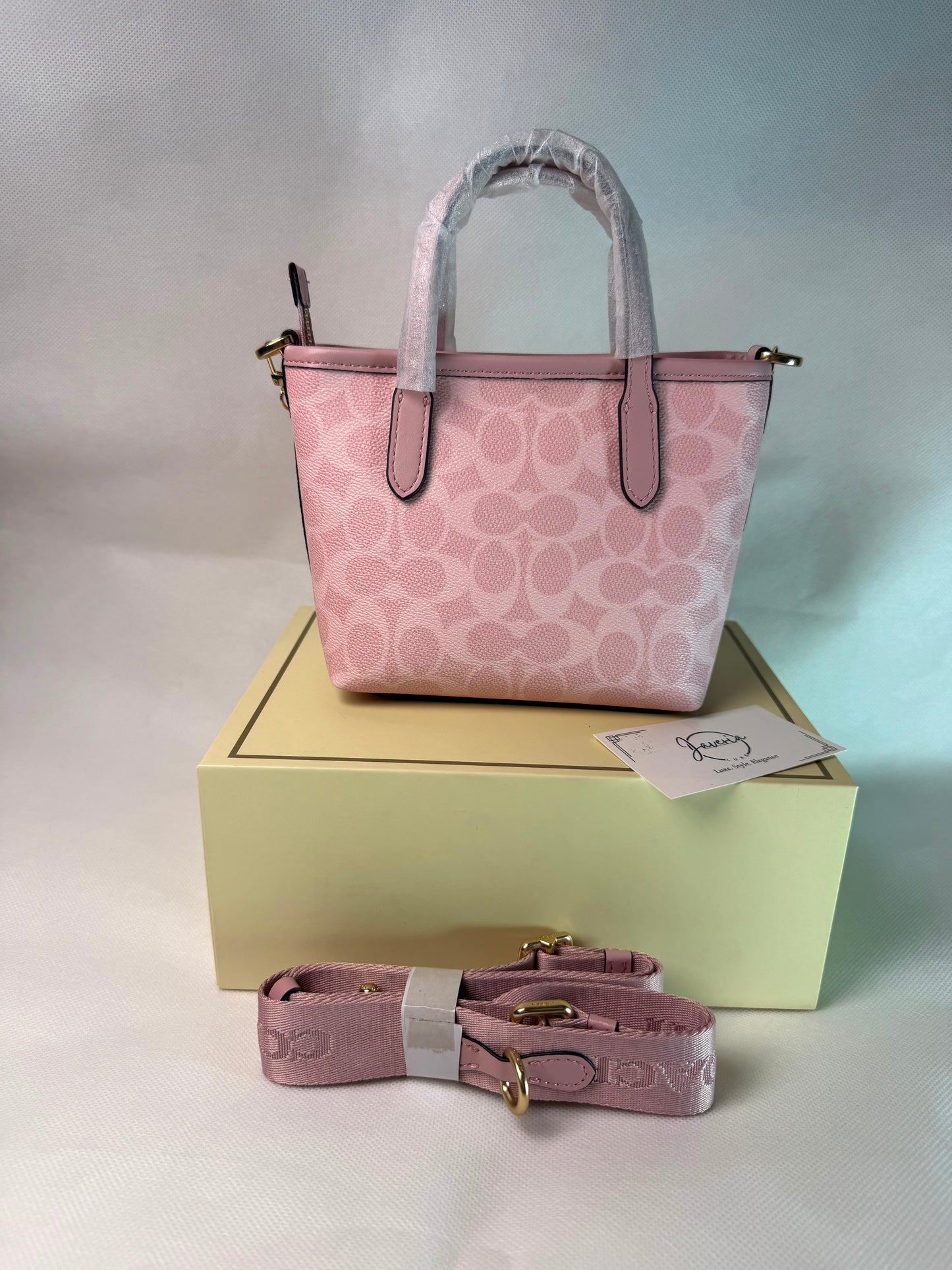 Coach Mini City Tote Bag in Signature Canvas - Pink