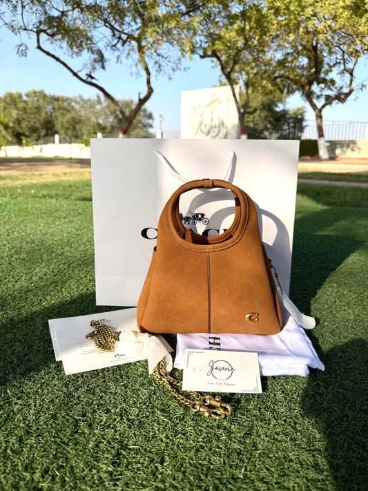 Coach Lana 19 Bag (New) in Suede Brown