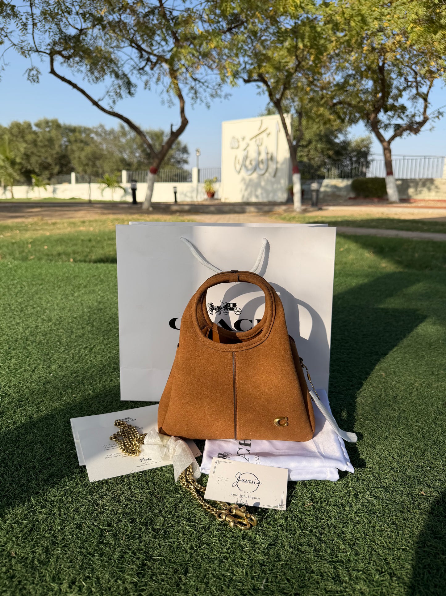 Coach Lana 19 Bag (New) in Suede Brown