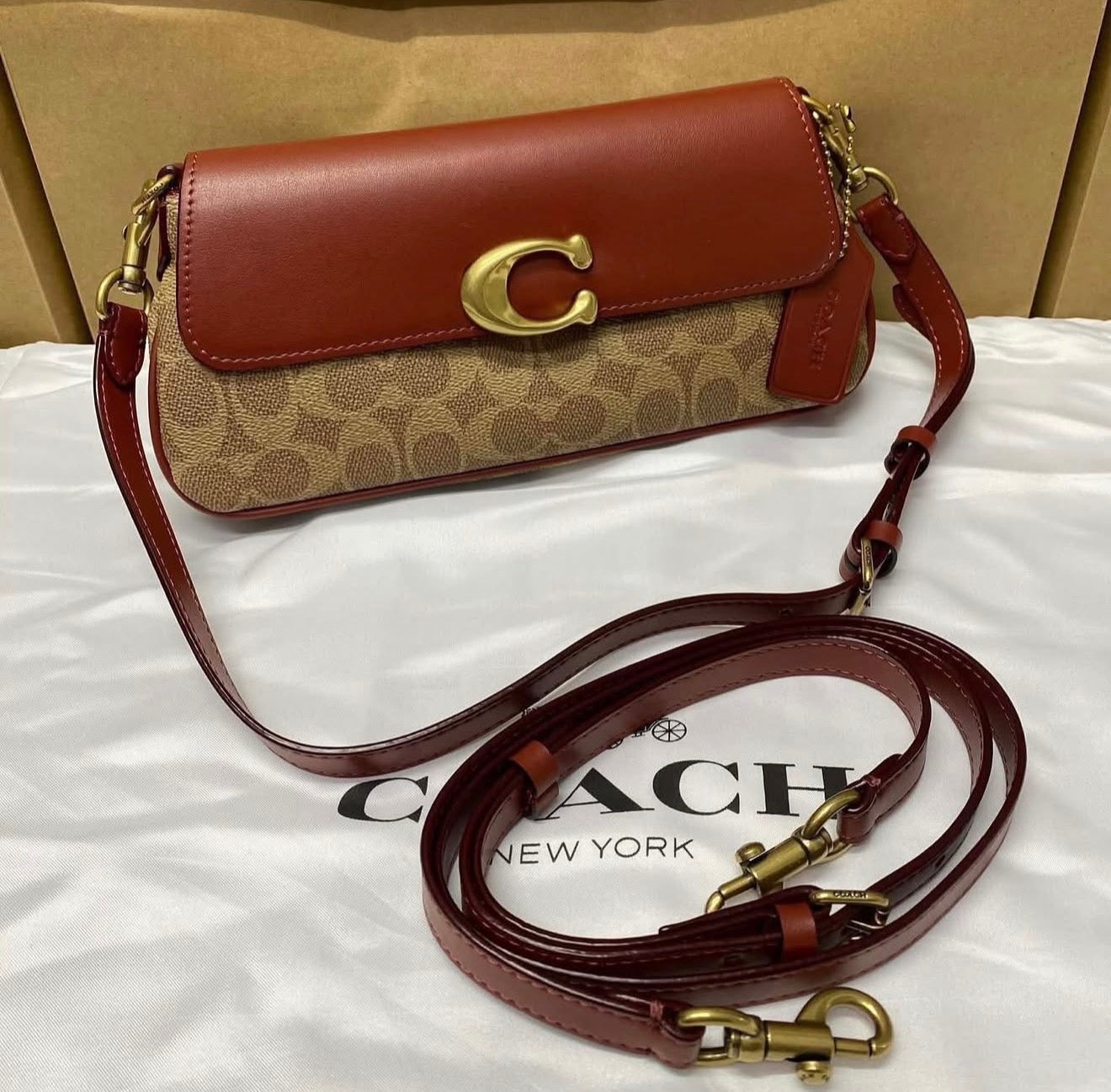 Coach Jet Shoulder Bag - Signature Canvas Brown