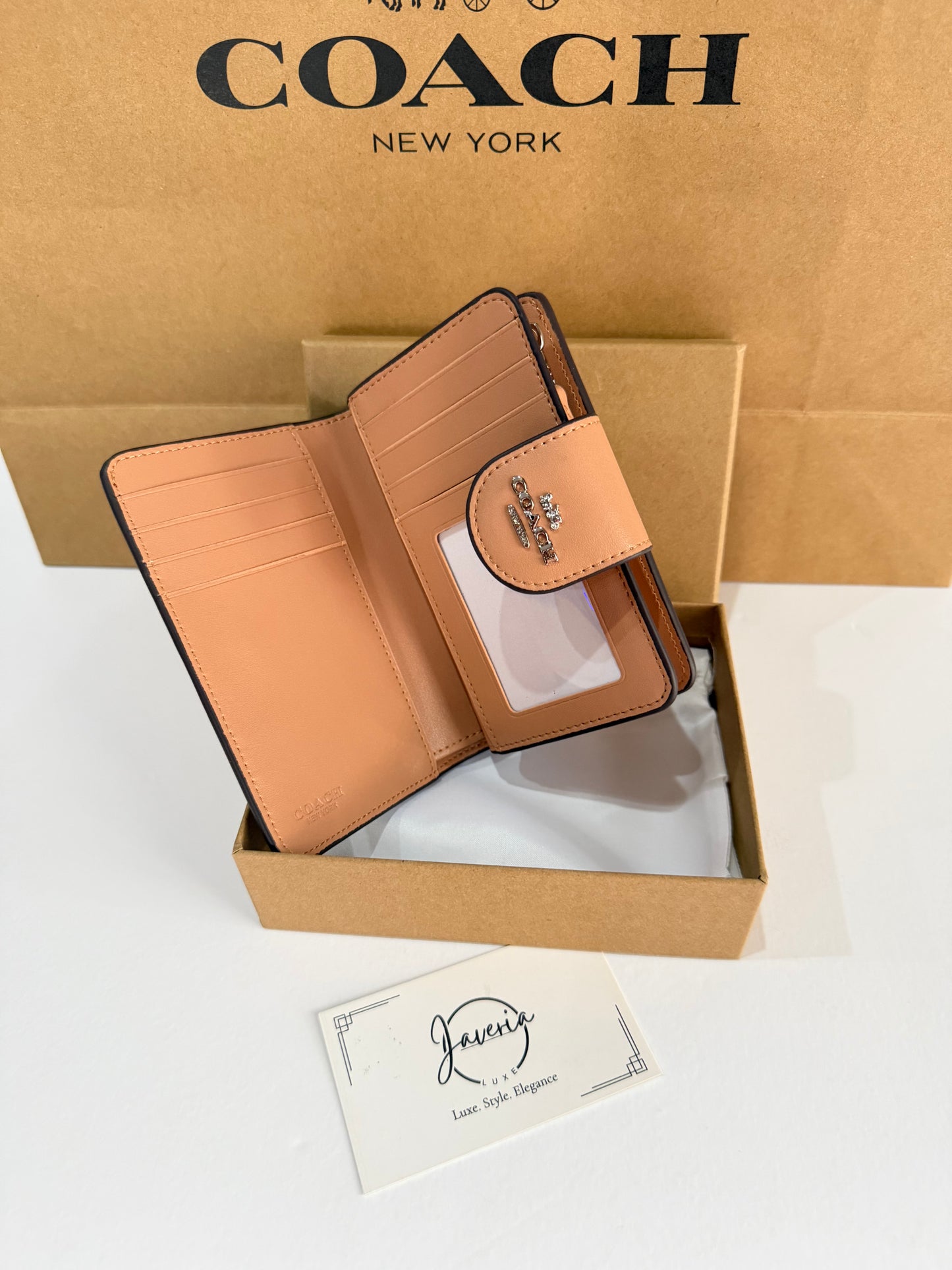 Coach Medium Corner Zip Wallet - Beige