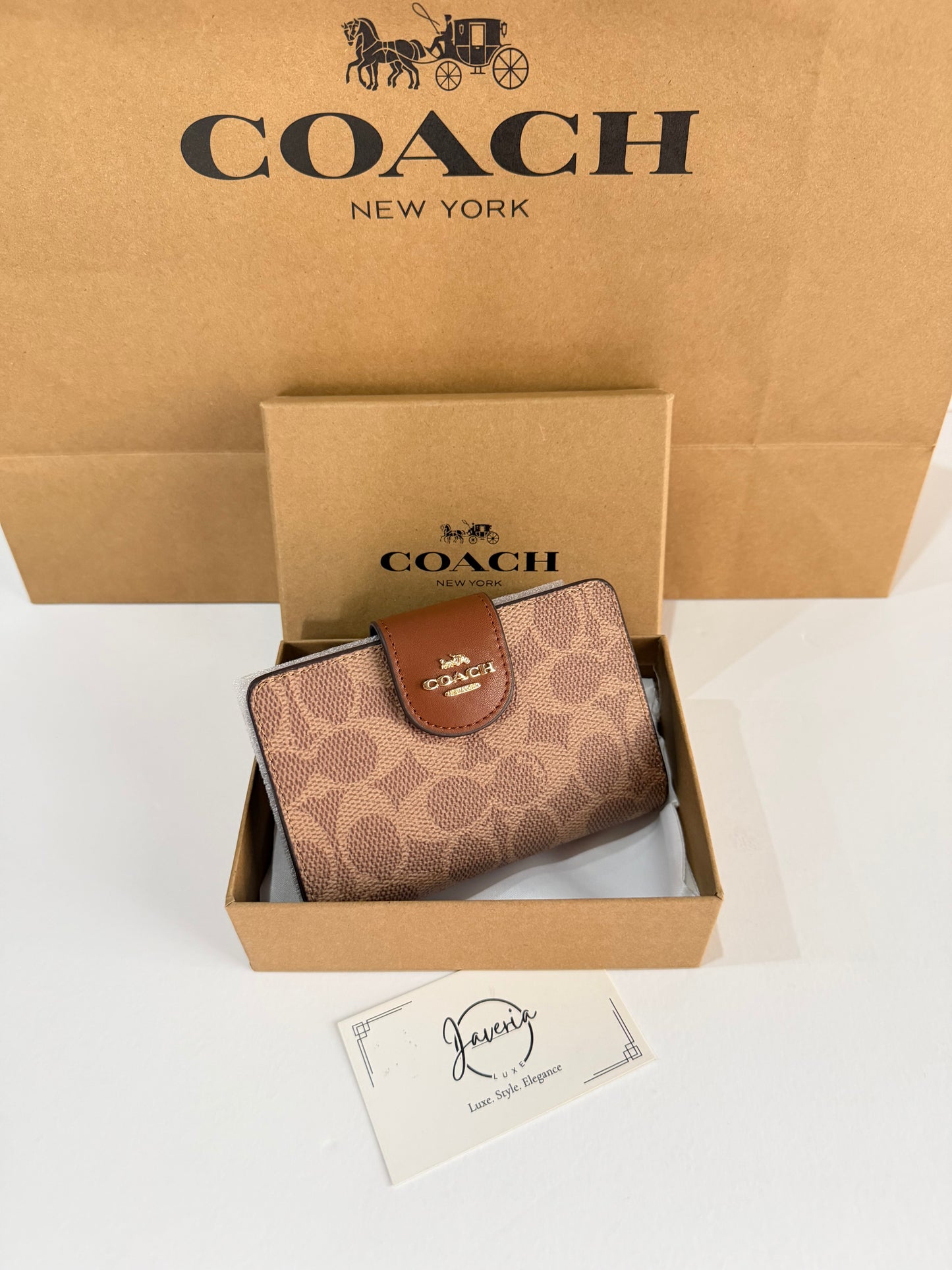 Coach Medium Corner Zip Wallet - Brown