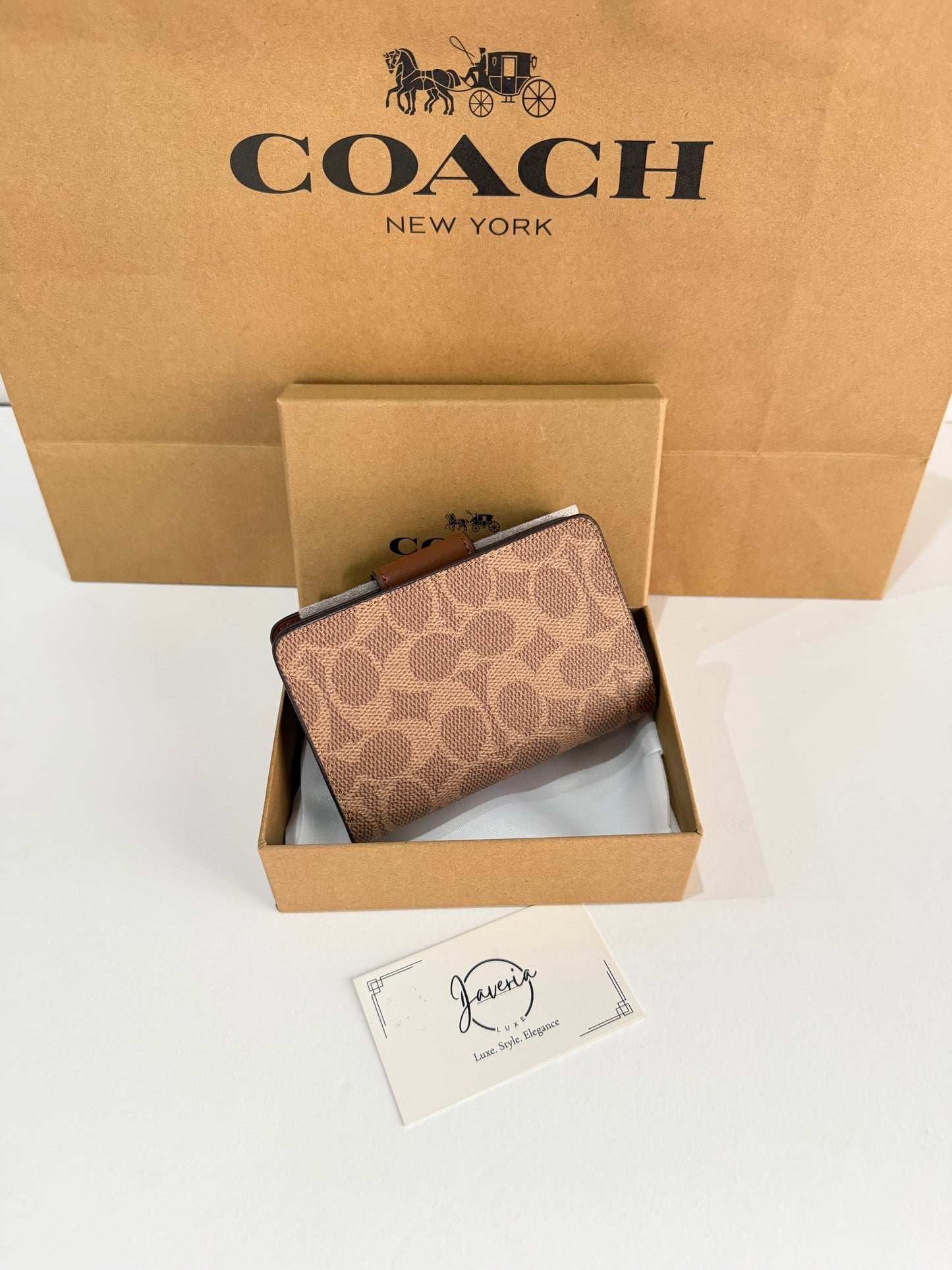 Coach Medium Corner Zip Wallet - Brown