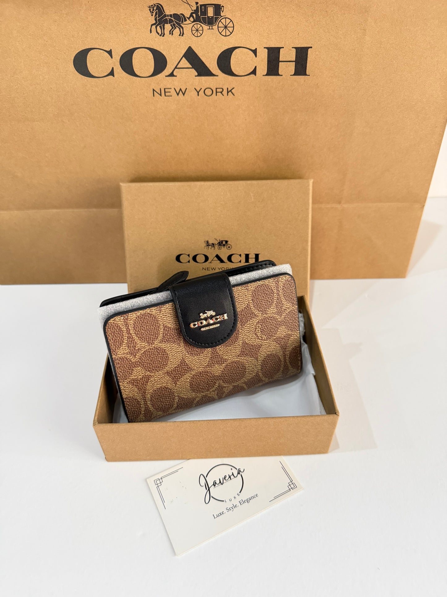 Coach Medium Corner Zip Wallet - Dark Beige