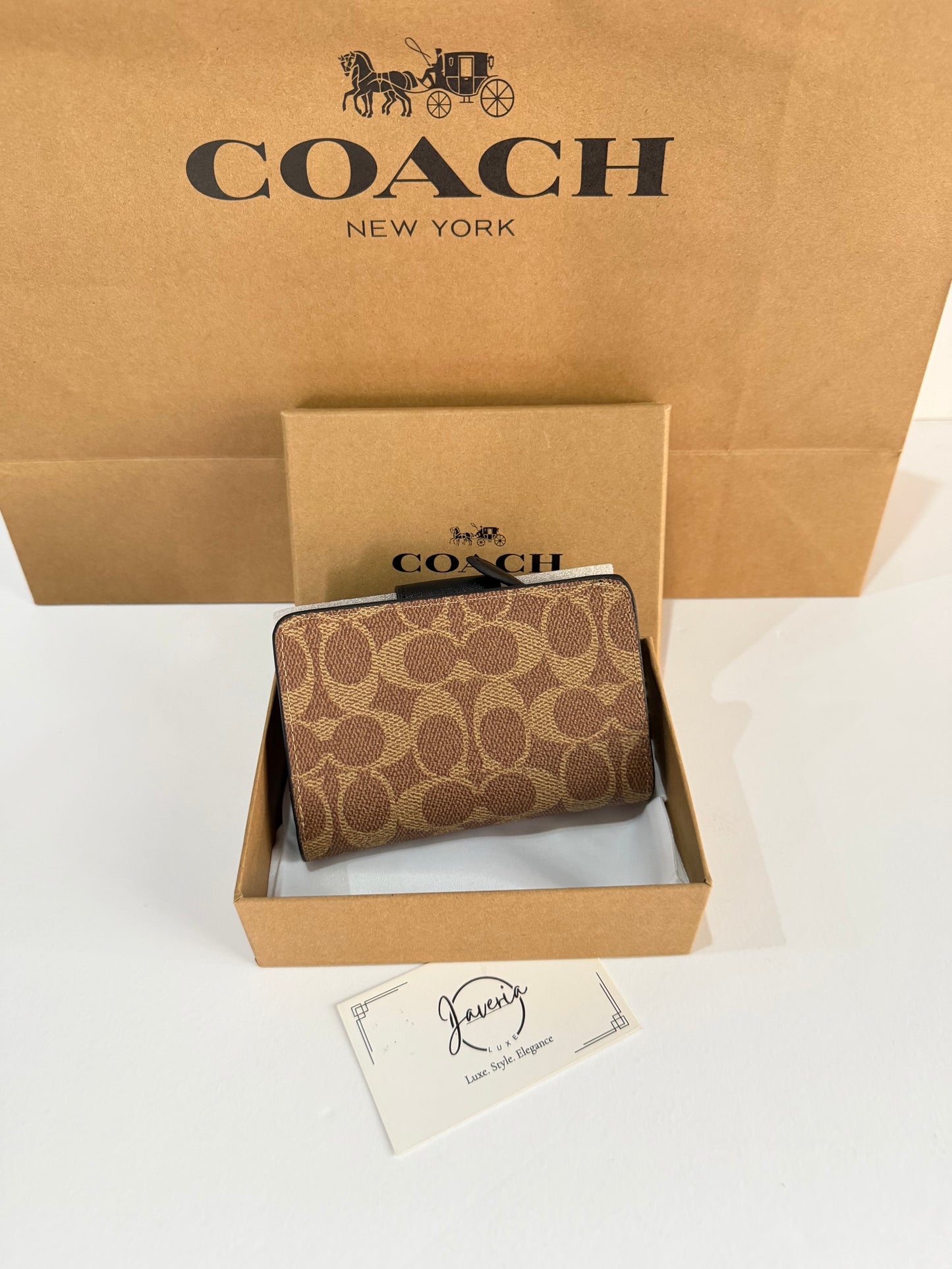 Coach Medium Corner Zip Wallet - Dark Beige