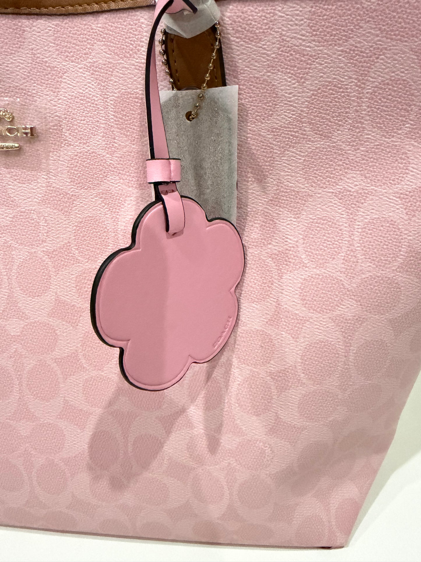 Coach City Tote in Powder Pink with Charm 🌸