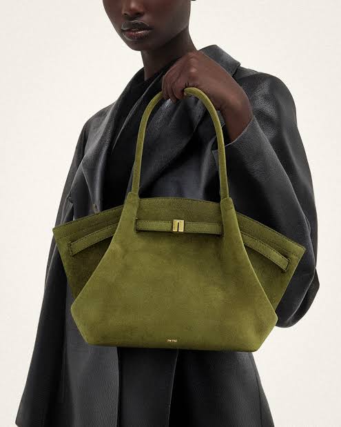 Jw Pei Medium Hana Tote Bag - Faux Suede Olive Green