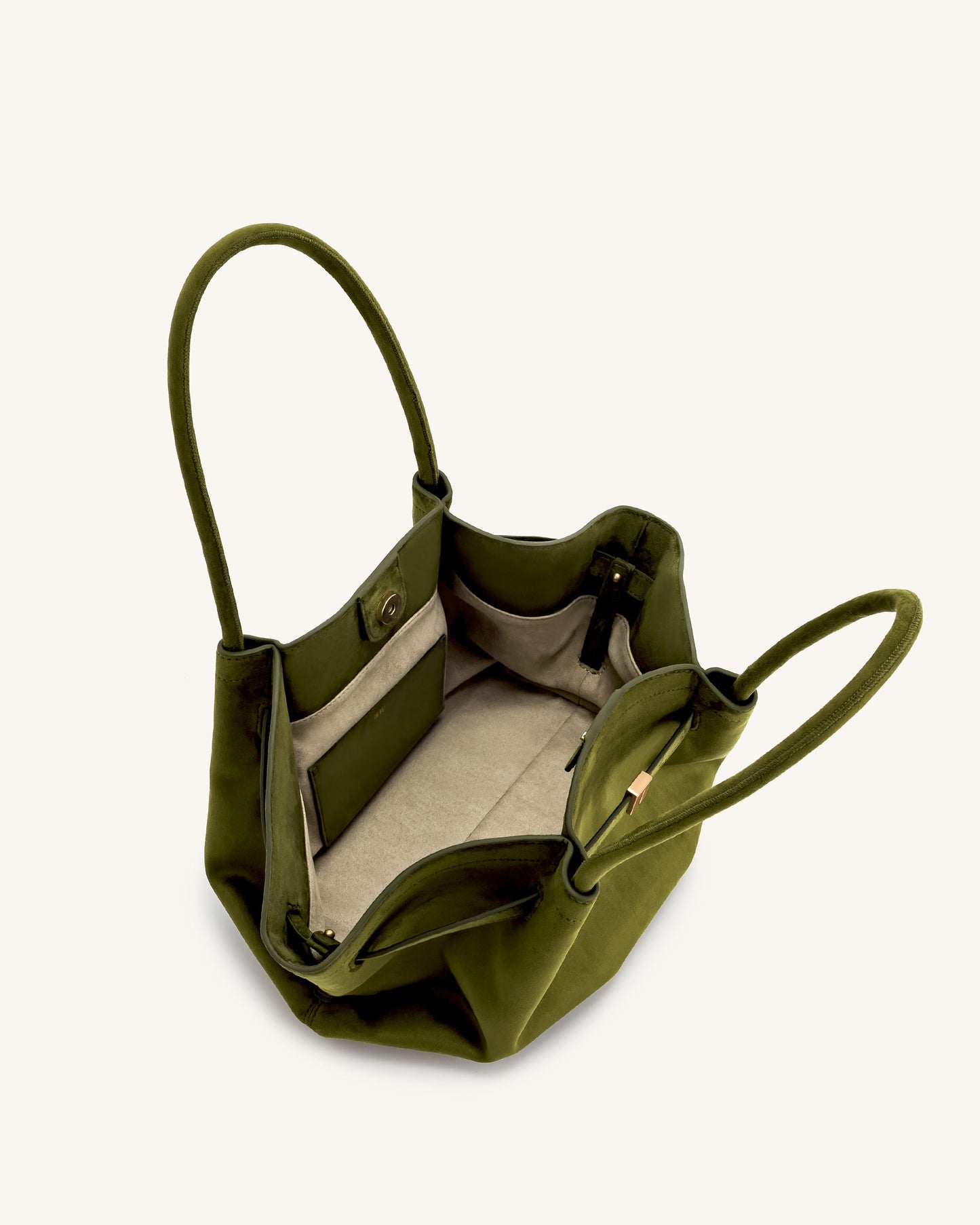 Jw Pei Medium Hana Tote Bag - Faux Suede Olive Green