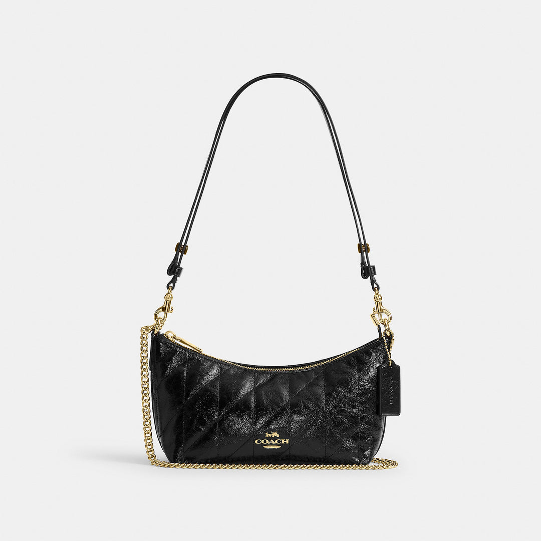 Coa*h Caitlin Shoulder Bag with Quilting - Black
