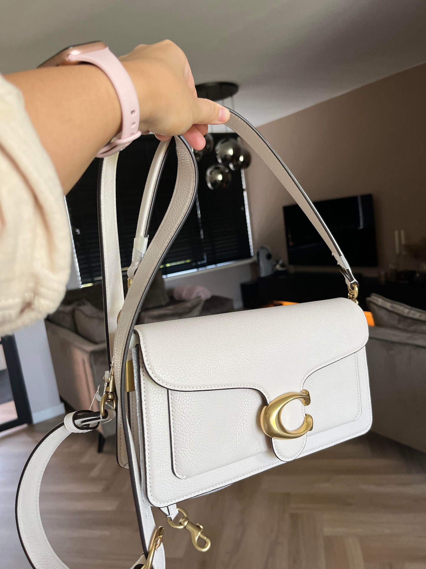 Coach Tabby 26 Bag Genuine Pebbled Leather - White