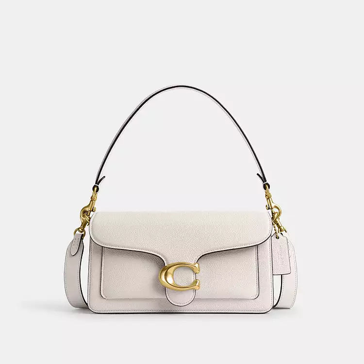 Coach Tabby 26 Bag Genuine Pebbled Leather - White