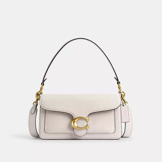 Coach Tabby 26 Bag Genuine Pebbled Leather - White