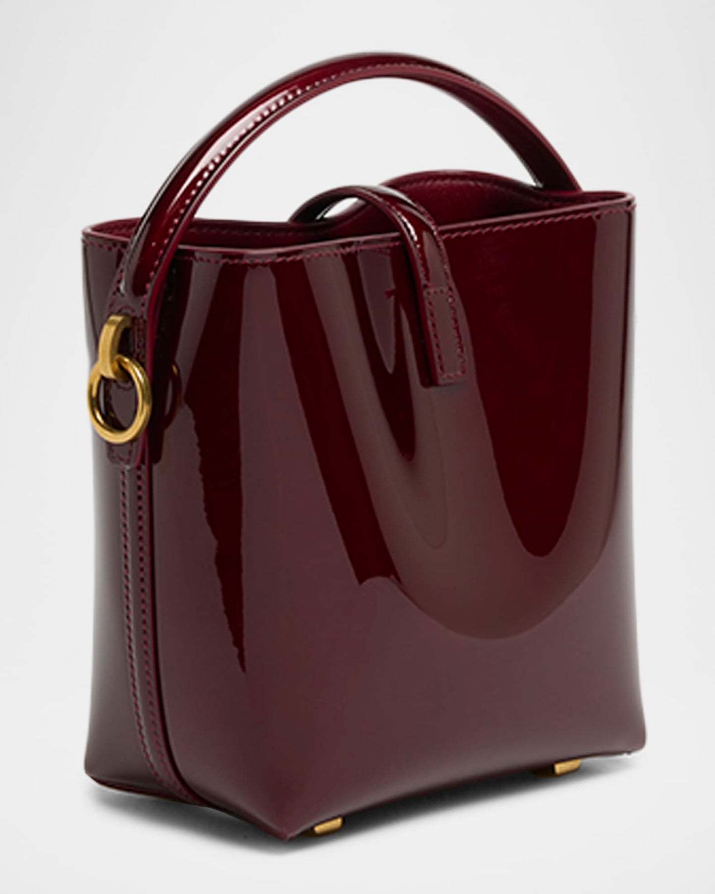 YSL LE 37 MINI IN PATENT LEATHER BAG IN GLOSS BURGUNDY