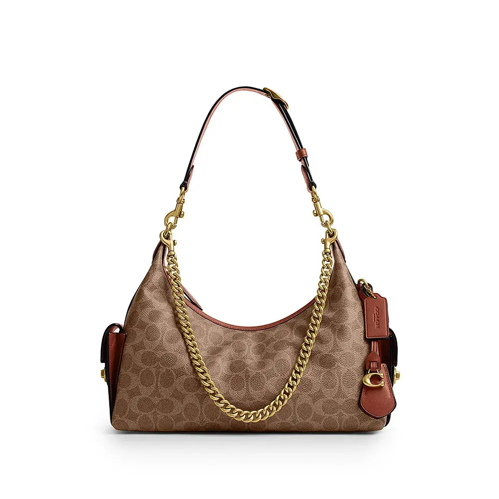 Coach Pocket Juliet 30 Bag in Signature Canvas Brown