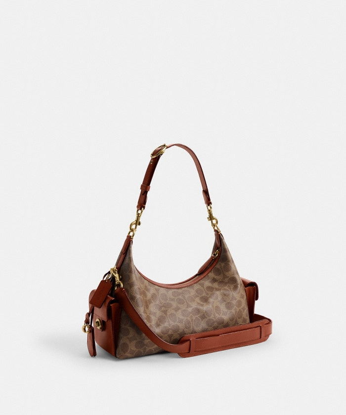 Coach Pocket Juliet 30 Bag in Signature Canvas Brown
