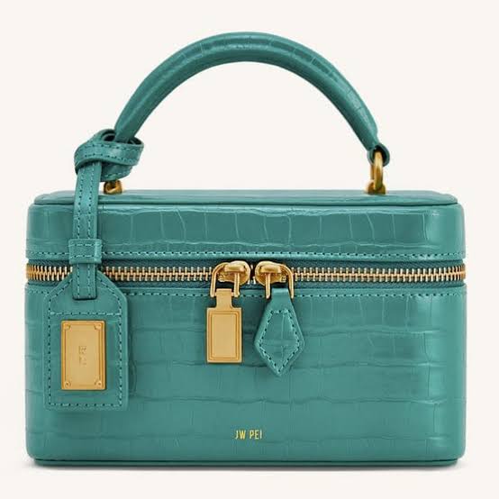 Cleo Croc-Effect Bag - Turquoise