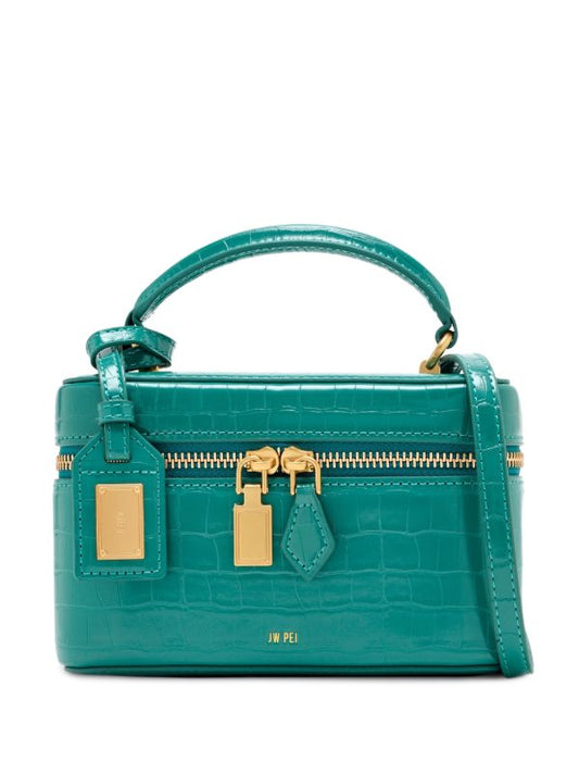 Cleo Croc-Effect Bag - Turquoise