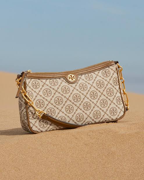 Tory Burch T Monogram Jacquard Shoulder Bag - Hazelnut