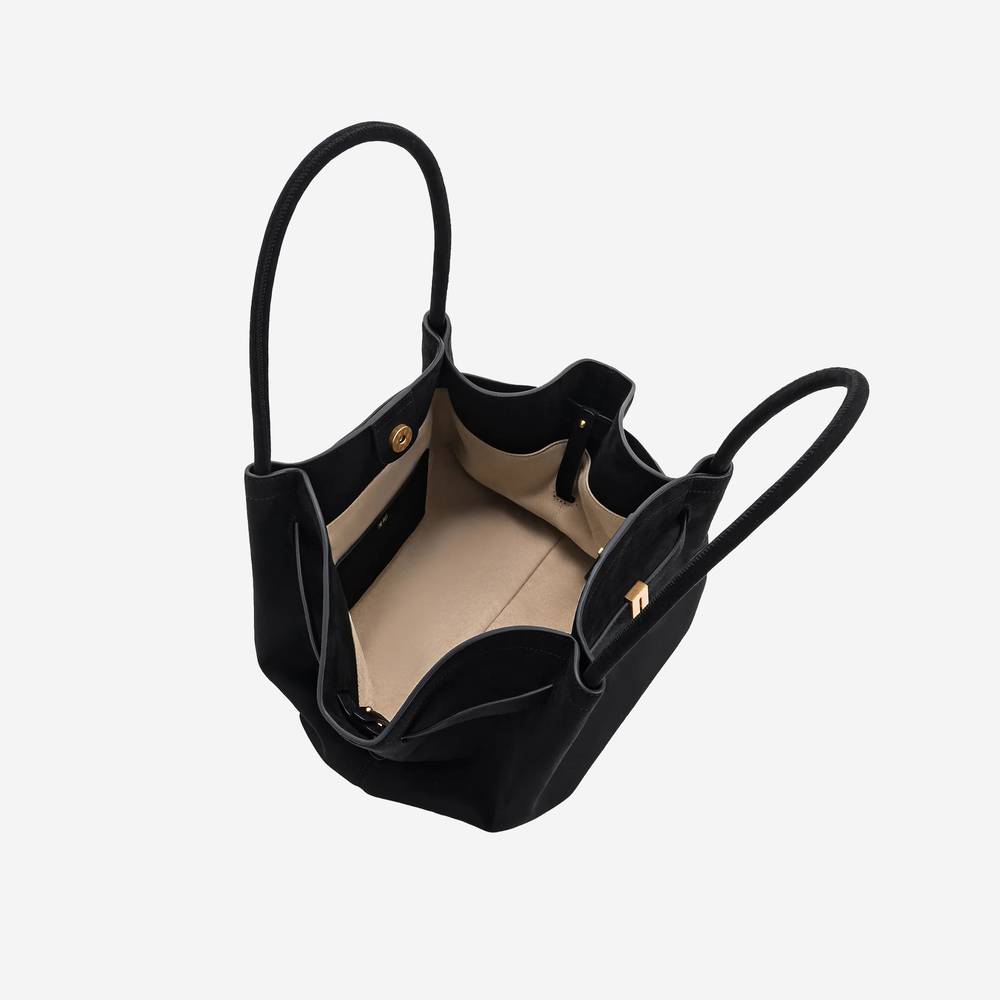 Jw Pei Medium Faux Suede Tote Bag - Black