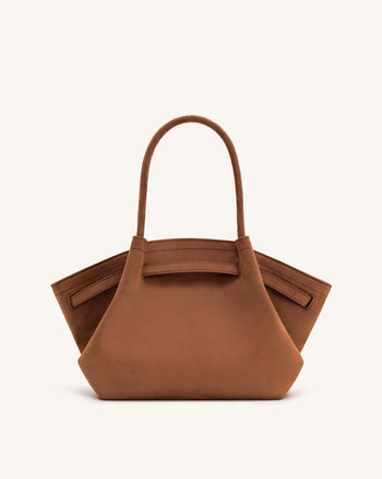 Jw Pei Medium Faux Suede Tote Bag - Brown