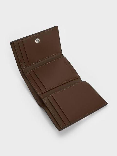 Charles & Keith Nasrin Geometric Wallet - Dark Brown