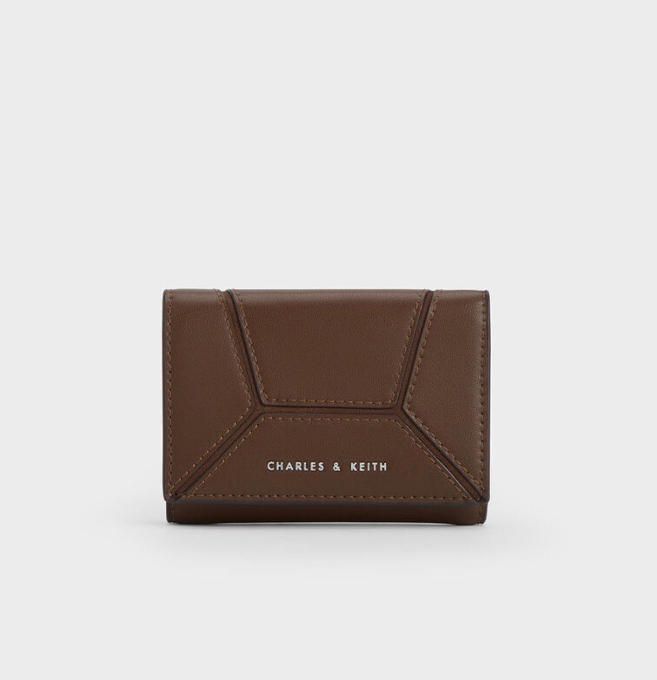 Charles & Keith Nasrin Geometric Wallet - Dark Brown