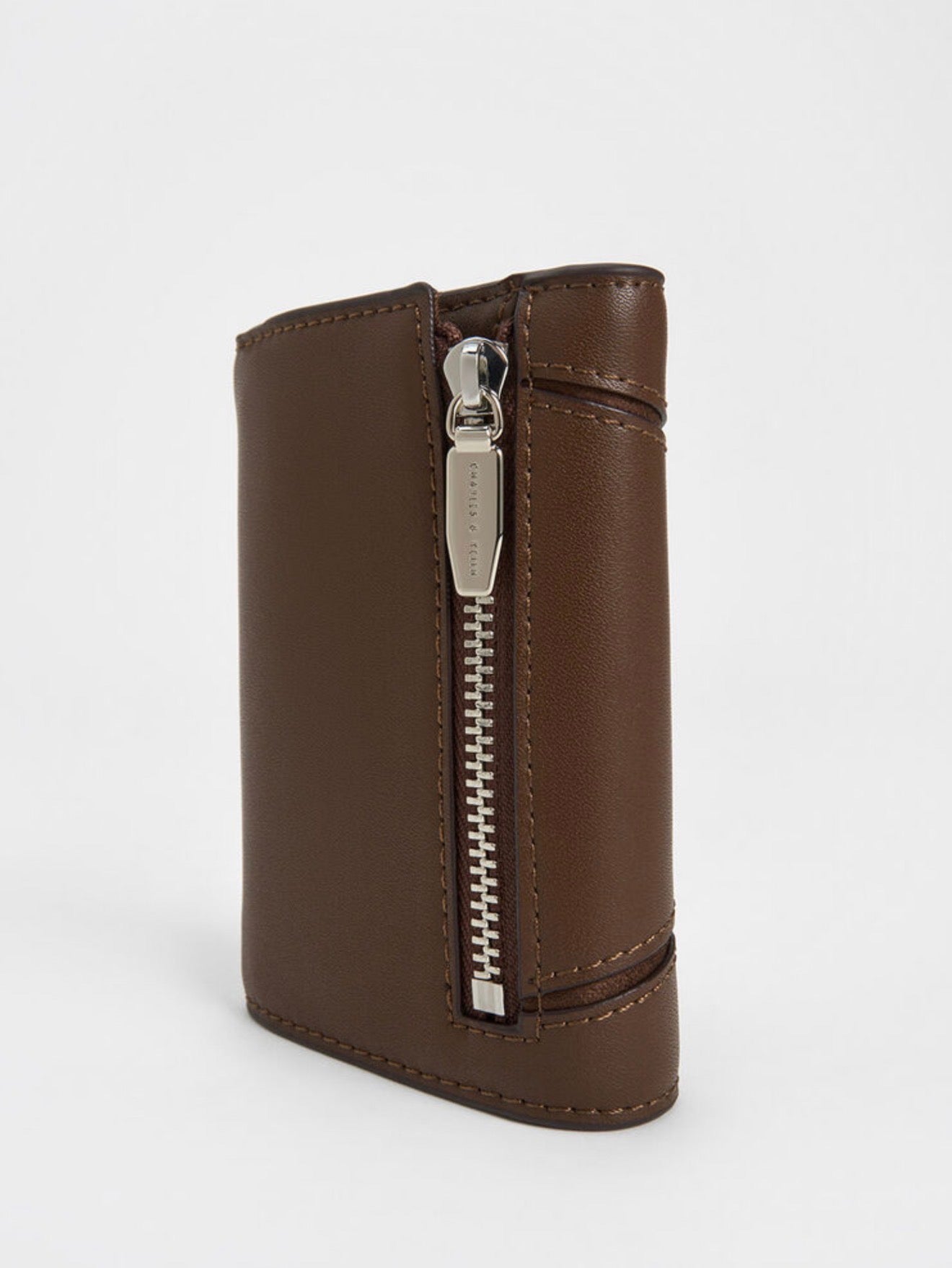 Charles & Keith Nasrin Geometric Wallet - Dark Brown