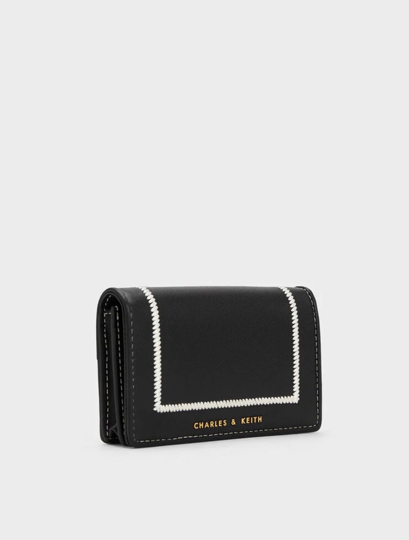 Charles & Keith Astra Contrast Trim Wallet - Black