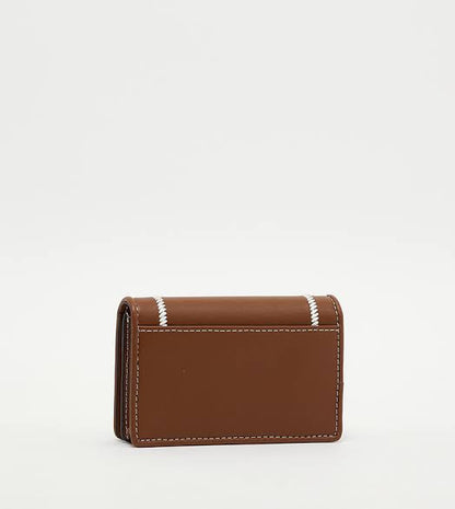 Charles & Keith Astra Contrast Trim Wallet - Brown
