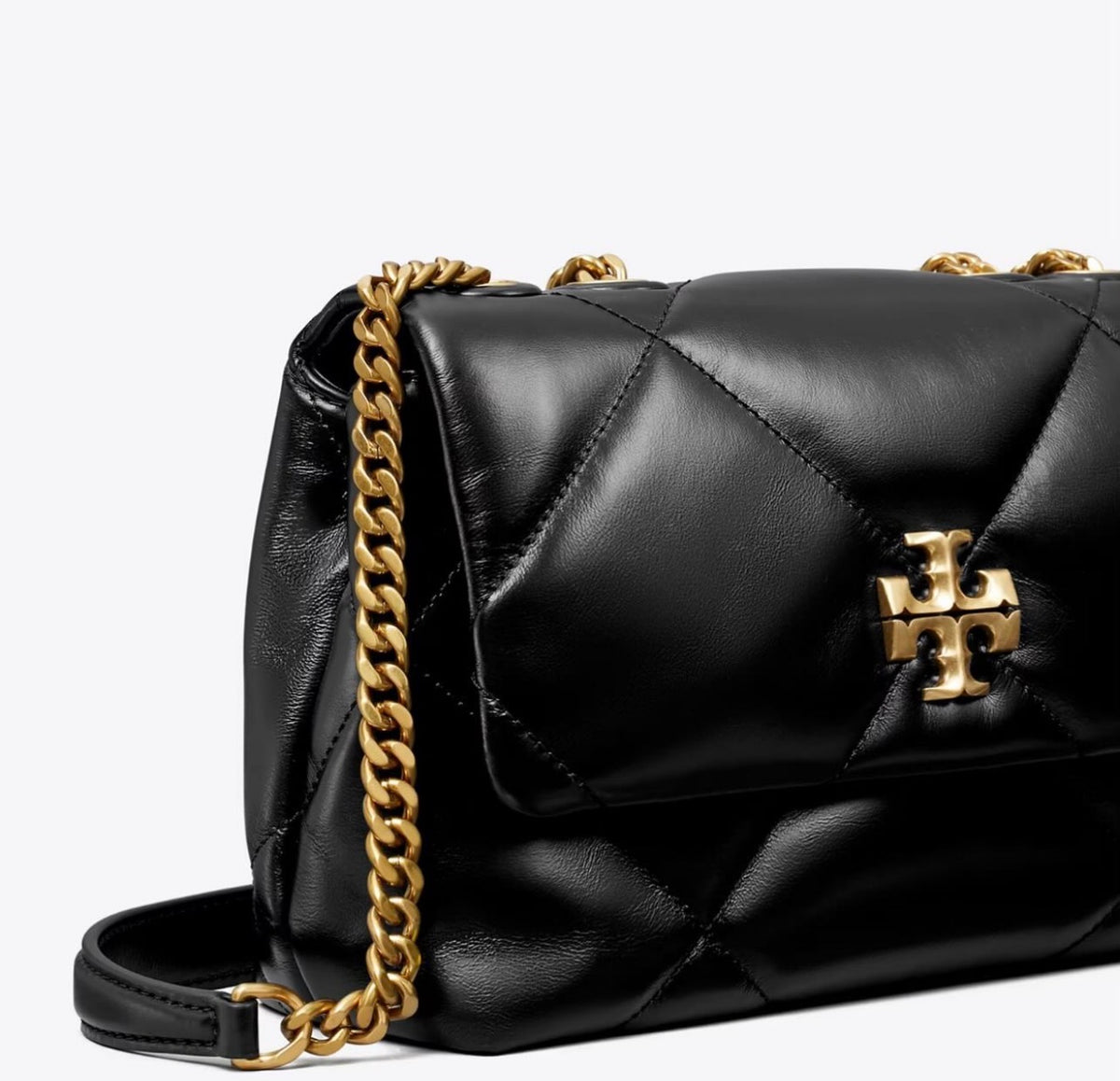 Tory Burch Small Kira Diamond Quilt Convertible Shoulder Bag - Black
