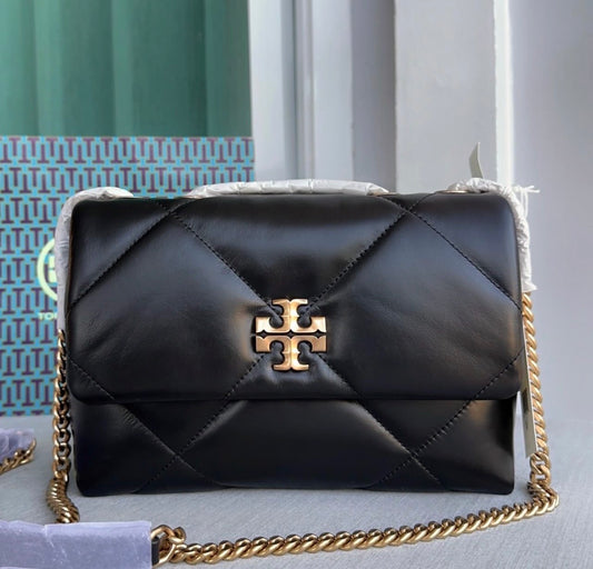 Tory Burch Small Kira Diamond Quilt Convertible Shoulder Bag - Black