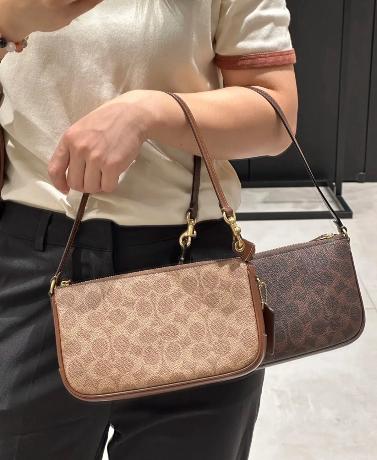 Coach Plaza 22 Bag - Tan Brown Signature Canvas