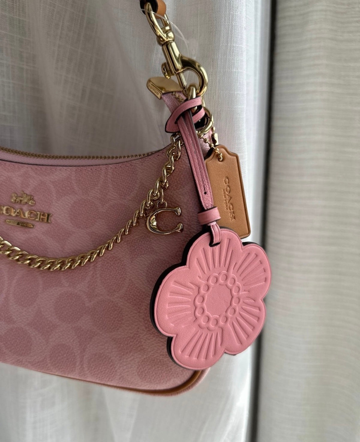 Coach Powder Pink Teri Shoulder Bag (All Charms Included)