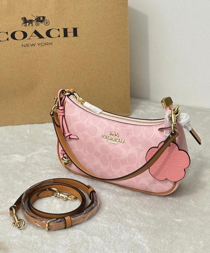 Coach Powder Pink Teri Shoulder Bag (All Charms Included)