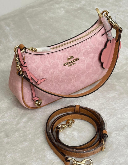 Coach Powder Pink Teri Shoulder Bag (All Charms Included)