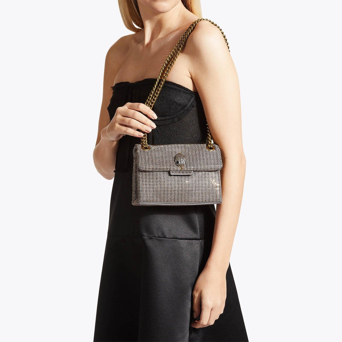 Kurt Geiger Fabric Kensington Bag Small - Gold