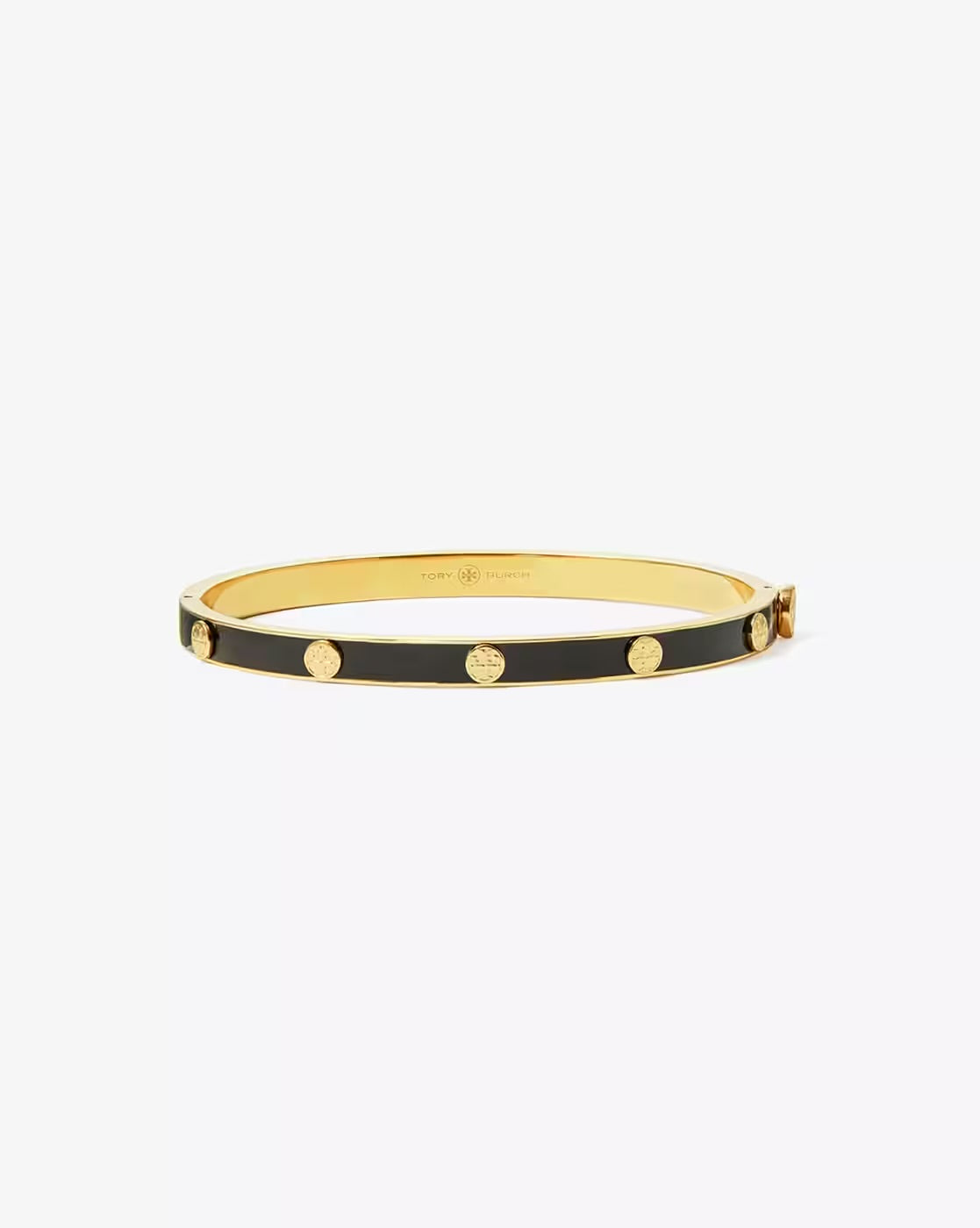 TORY MILLER STUD ENAMEL 5MM HINGE BRACELET - BLACK