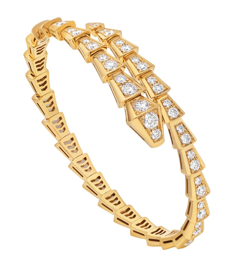 BVLGARI Yellow Gold and Diamond Serpenti Viper Bracelet