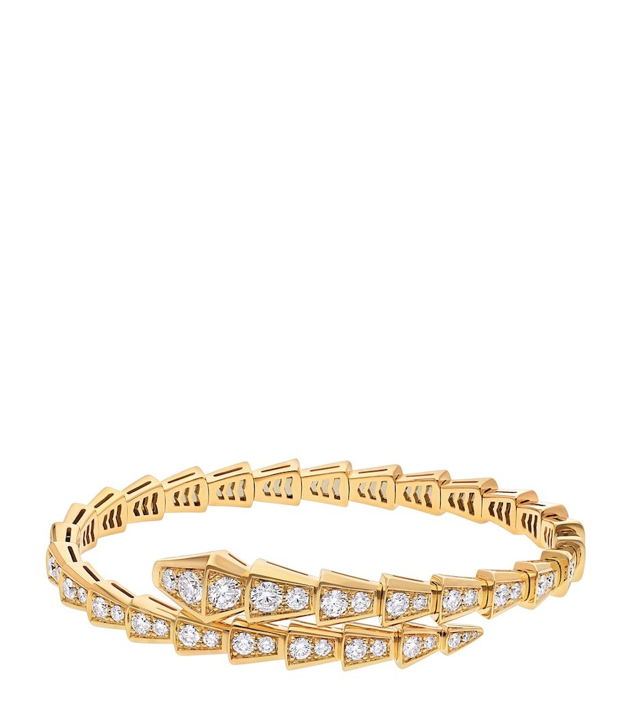 BVLGARI Yellow Gold and Diamond Serpenti Viper Bracelet